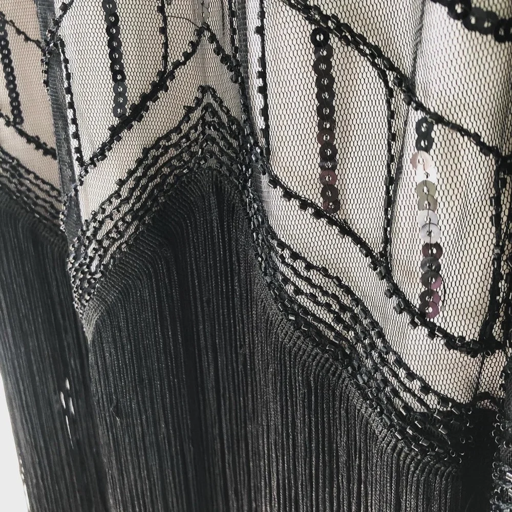 Vintage 20’s Style Fringe Dress With Beading - Picture 6 of 7